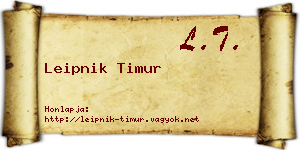 Leipnik Timur névjegykártya